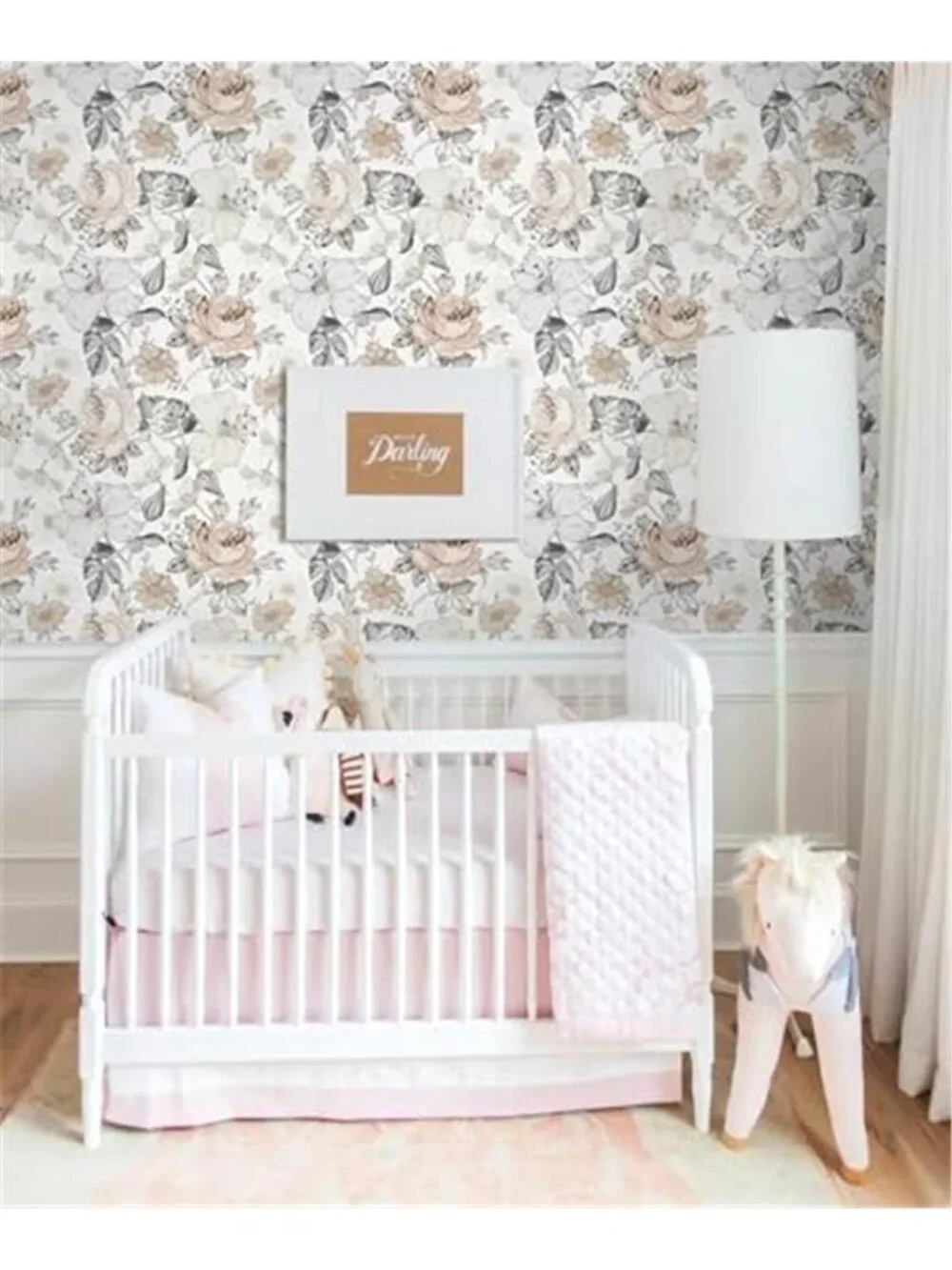 Floral Peel Stick Wallpaper Farmhouse Removable Vinyl Contact Paper Beige White